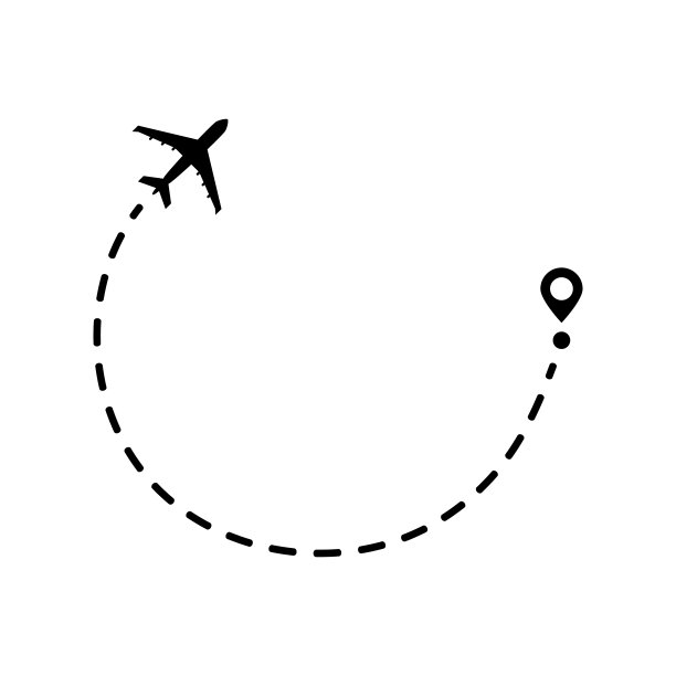 白色背景上的飞机和它的踪迹。矢量图图片下载