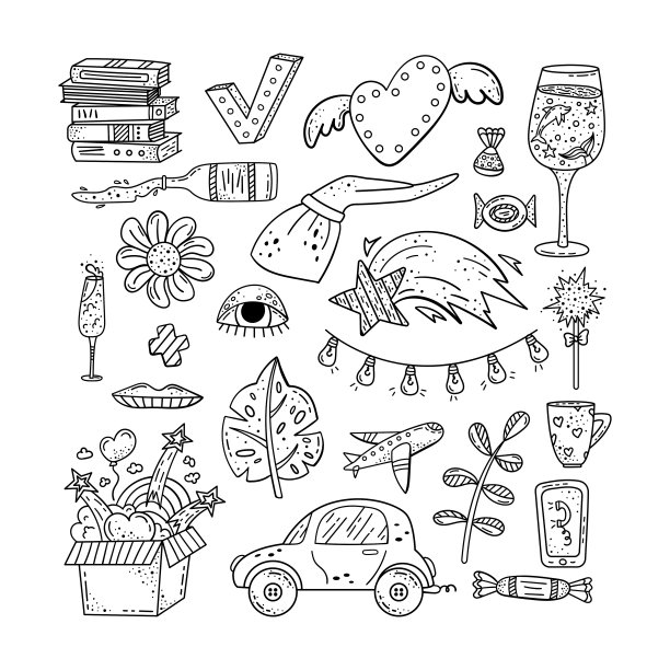 手绘矢量涂鸦插图。生活方式的涂鸦。图片下载