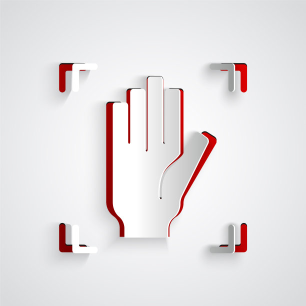 剪纸手印识别图标孤立上图片下载