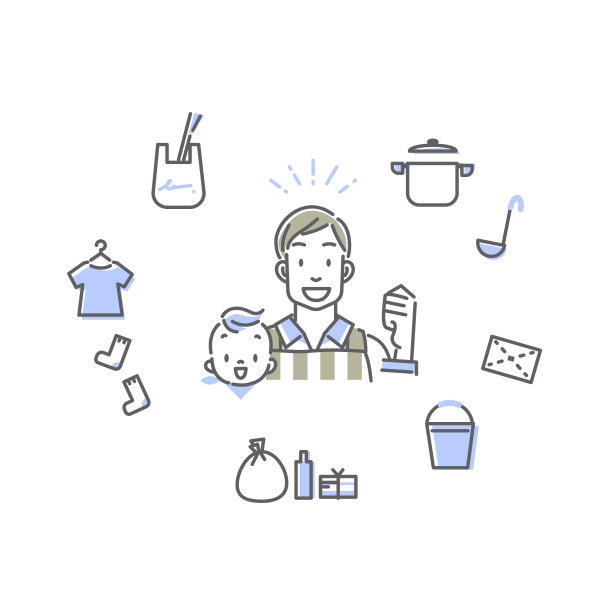 工作生活平衡，男人，线条艺术，双色图片下载