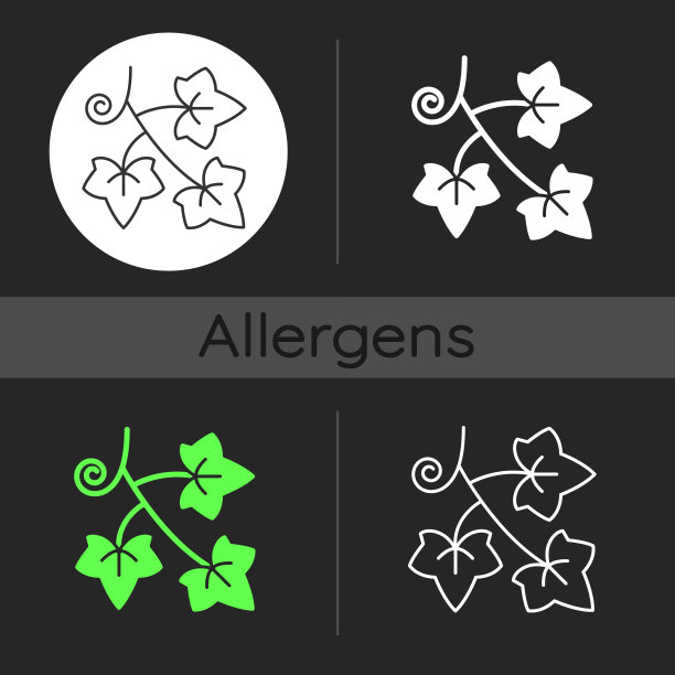 英文常春藤黑暗主题图标图片下载