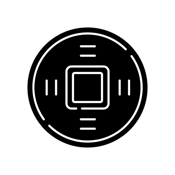 中国古代硬币黑色象形符号图片下载