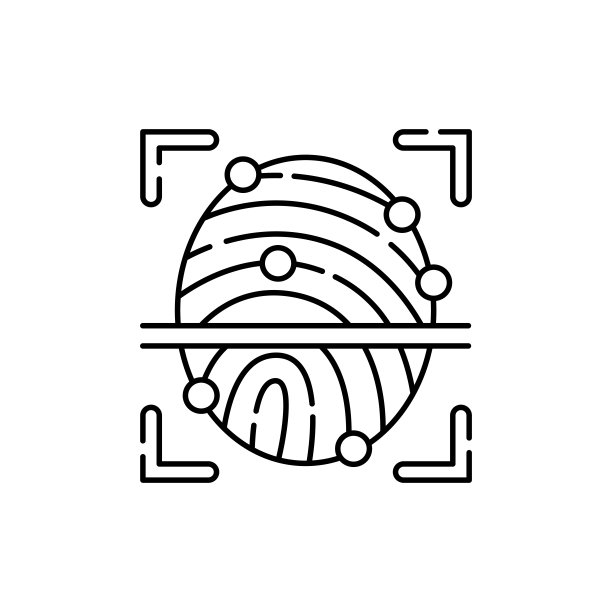 指纹扫描颜色线图标。身份证明及验证人员。象形文字用于网页、手机应用、促销。图片下载