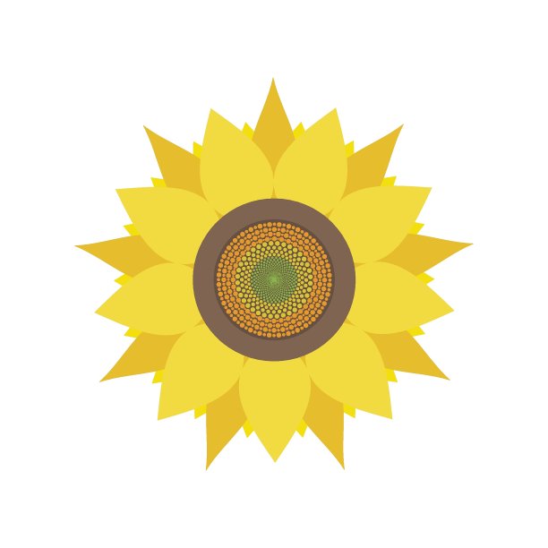 向日葵头图标。花的标志设计。有黄色花瓣和葵花籽的夏季花园或田间植物。图片下载