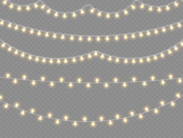 圣诞彩灯花环，霓虹灯led。图片下载