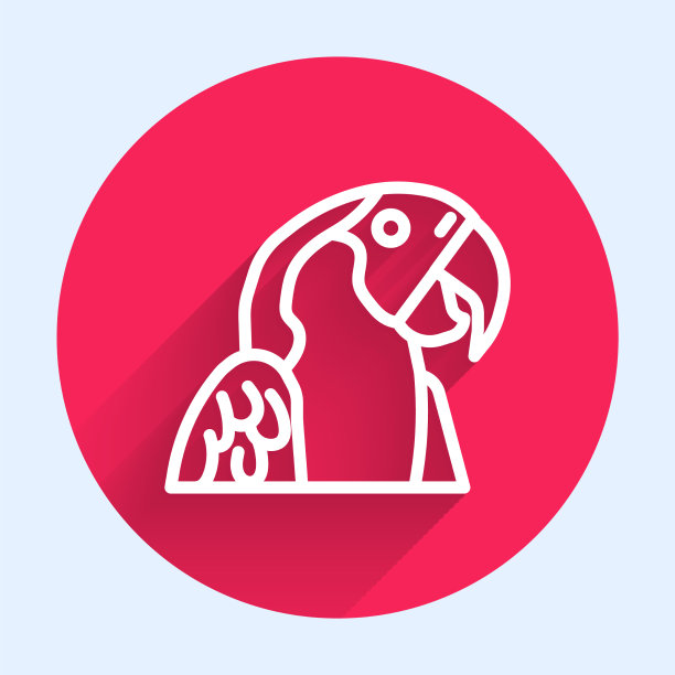 白线金刚鹦鹉鹦鹉鸟动物图标孤立图片下载