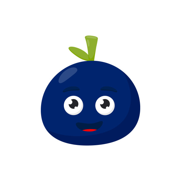 可爱风格的蓝莓人物卡通图片下载
