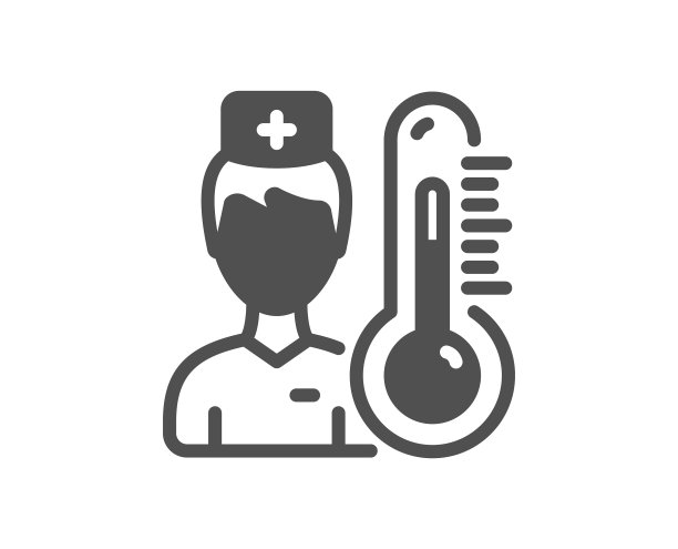 温度计与医生图标温度图片下载