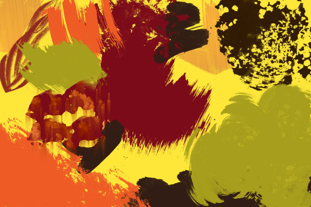 彩色抽象背景与不同形状的污点和飞溅斑点。明亮的油漆飞溅背景与锈迹效果图片下载