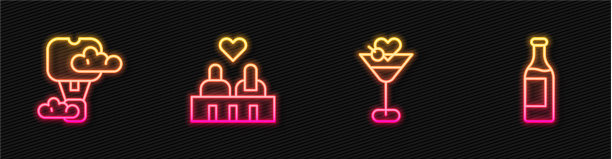 定线马提尼酒杯浪漫热气球图片下载