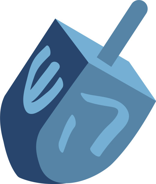 Dreidel光明节图标平面卡通风格图片下载