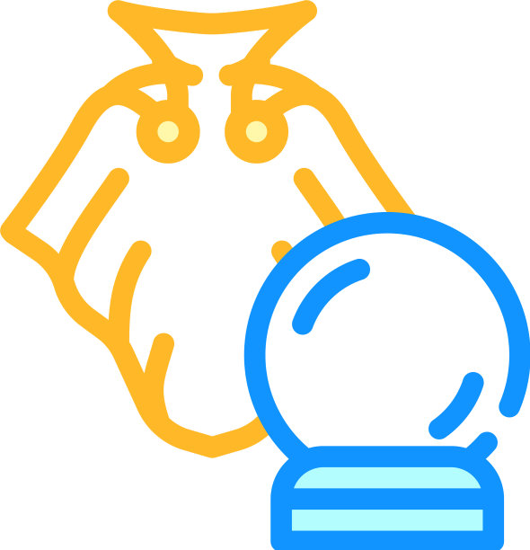 魔术师斗篷和球体颜色图标图片下载