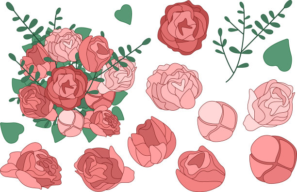 它是镶嵌玫瑰的无缝剪贴画图片下载