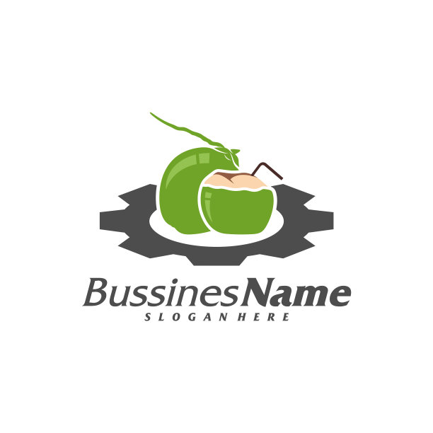 齿轮椰子标志模板创意椰子标志图片下载