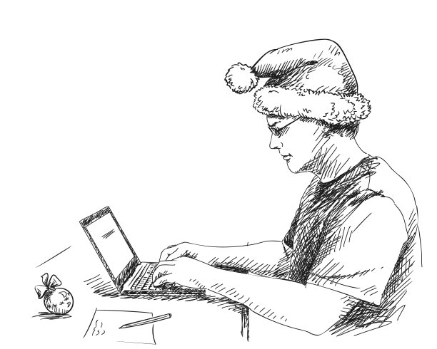 画一个戴着圣诞帽的男人图片下载