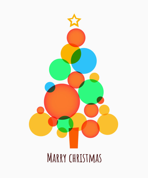 极简的快乐圣诞树圈图片下载