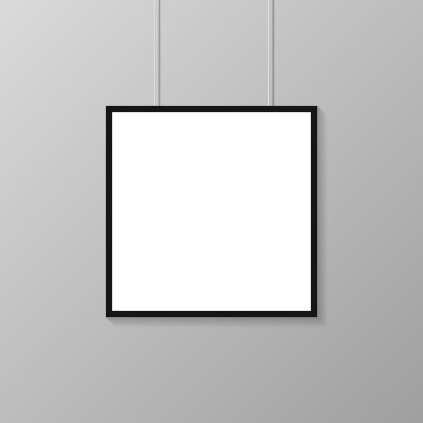 海报框架模型孤立的白色海报模型图片下载