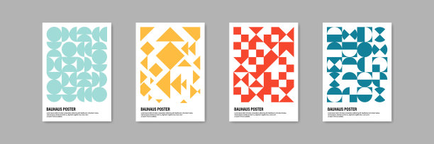 几何海报包豪斯风格的封面图片下载