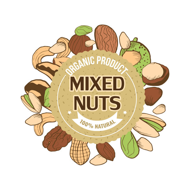 包装用坚果的贴纸图片下载