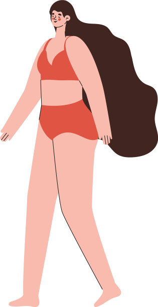 穿着红色内衣，黑头发的女人图片下载