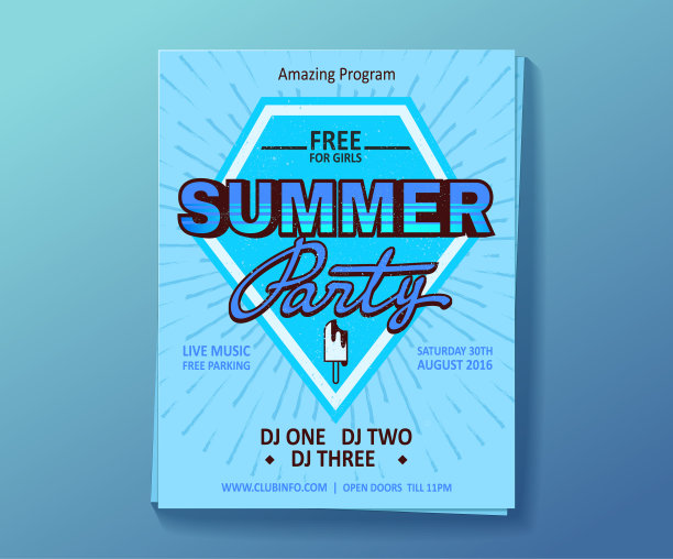 DJ夏日派对夜店表演海报海报图片下载