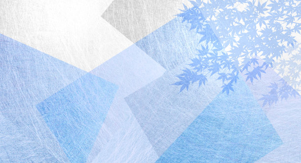 绿叶剪影(背景为蓝色日本纸)图片下载