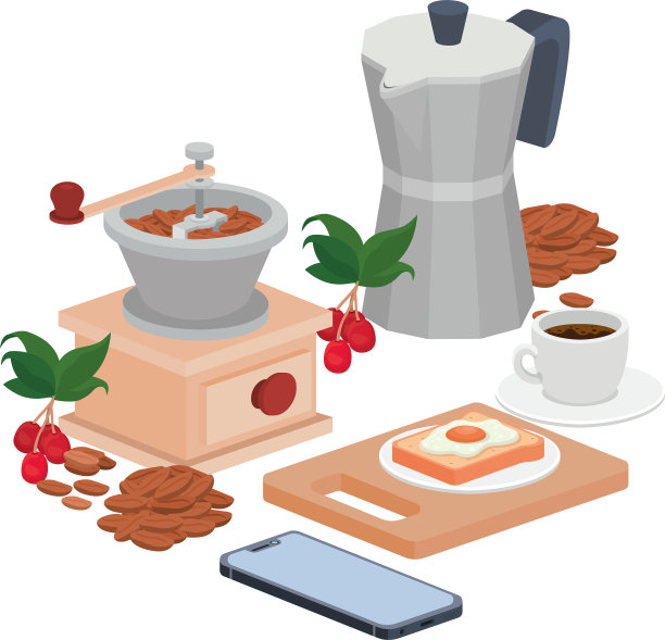 捆绑物品用于烹饪和喝咖啡图片下载