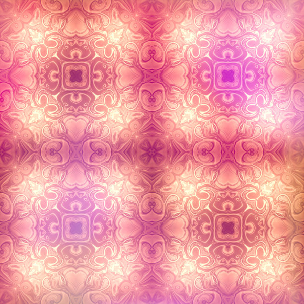 漩涡抽象艺术重复图案的粉红色，紫色，白色和橙色图片下载