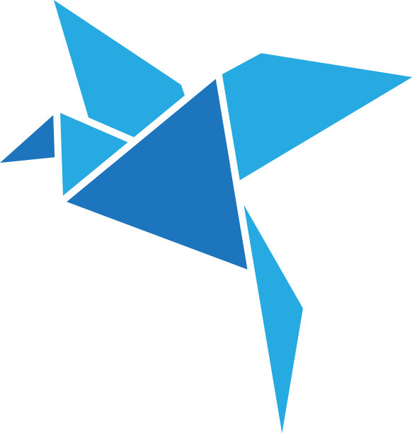 折纸鸟图标设计模板孤立图片下载