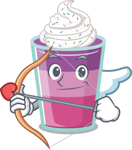 鸡尾酒果冻在卡通人物丘比特图片下载