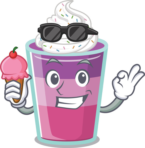 卡通设计概念鸡尾酒果冻图片下载