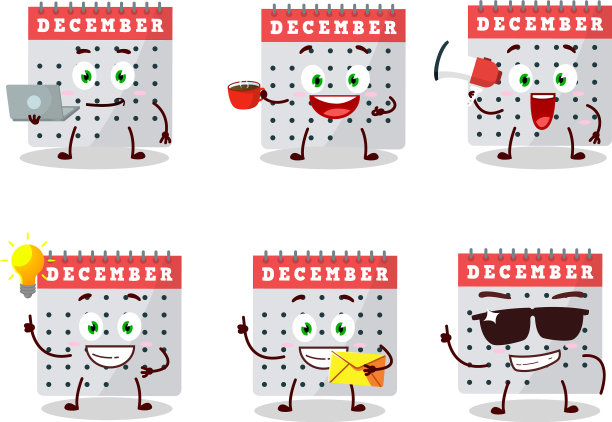 十二月日历卡通人物以多种多样图片下载