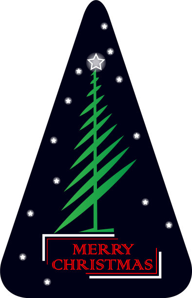 三角形圣诞树圣诞简单线条艺术松树图片下载