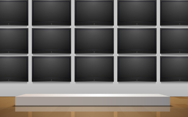 白色讲台和led屏幕背景在stu图片下载