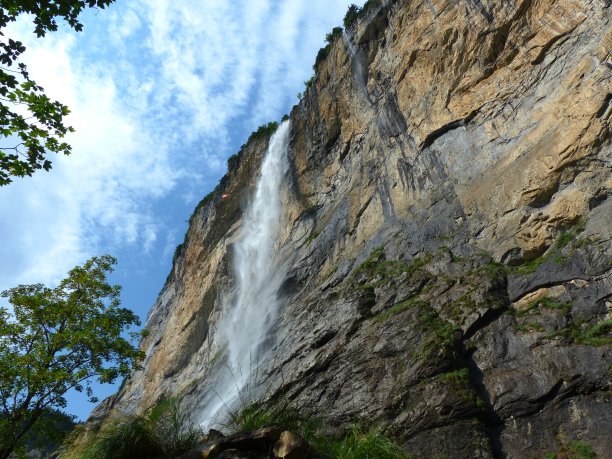 瀑布，Lauterbrunnen山谷，瑞士图片下载