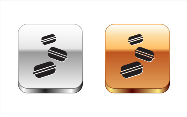 黑马卡龙饼干图标孤立在白色图片下载