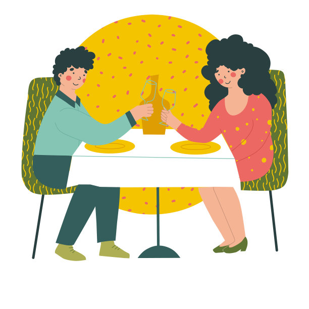 情人节的餐厅浪漫约会图片下载