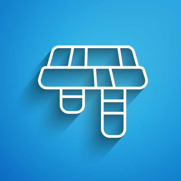 白色线冬季围巾图标孤立在蓝色图片下载