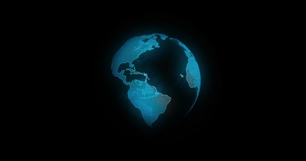 全球通信概念，地球旋转与节点和线连接。未来和技术概念。蓝色的大理石。地球旋转动画社会未来技术摘要图片下载