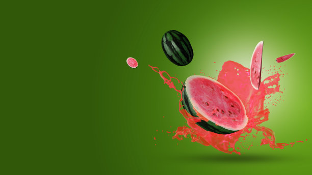 西瓜汁溅水背景图片下载