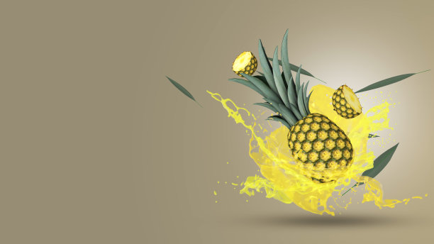 菠萝汁喷溅背景图片下载