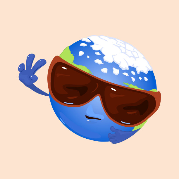 带眼镜的卡通星球图片下载