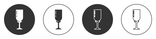 黑玻璃香槟图标孤立在白色图片下载