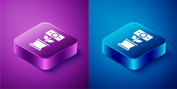 等距金钱植物在花盆图标孤立上图片下载