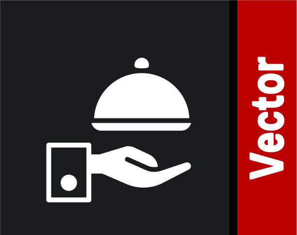 白色的托盘上覆盖着食物图标，孤立在上面图片下载