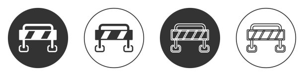 黑色路障图标孤立在白色上图片下载