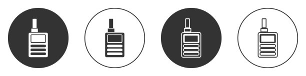 黑色bamonitor对讲机图标隔离图片下载