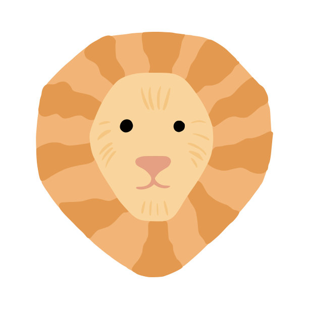 脸字符狮子孤立在白色背景图片下载