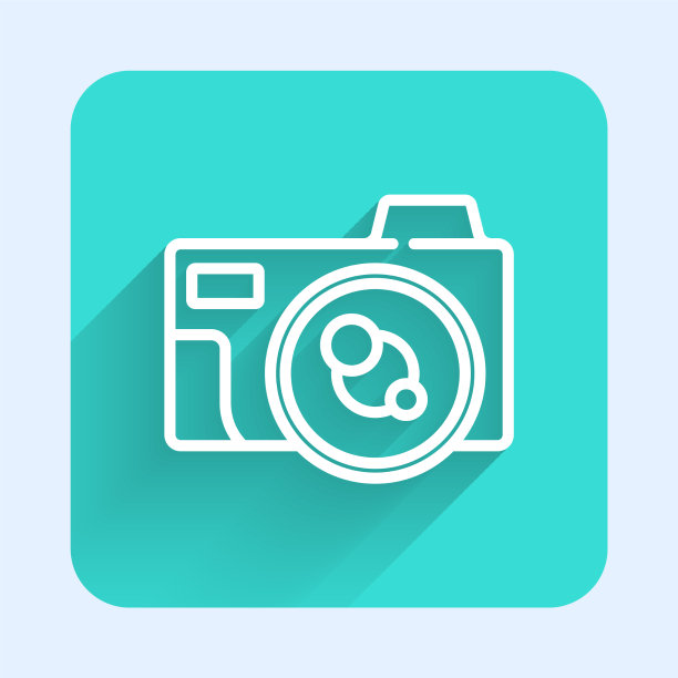 白线照片相机图标孤立与长图片下载