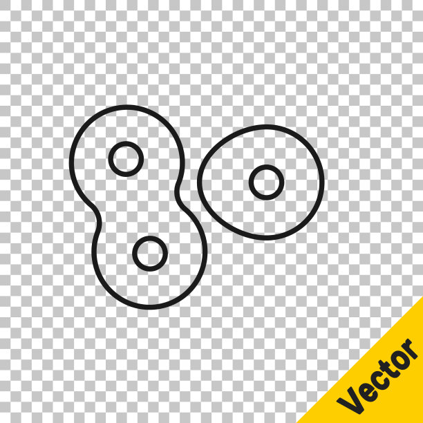 黑线细胞分裂过程图标隔离上图片下载